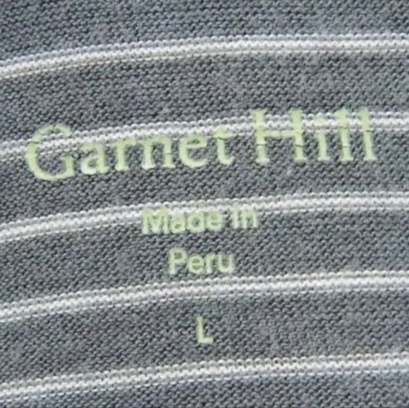 Garnet Hill Ruched Stripe Long Sleeve Tee - Picture 2 of 3